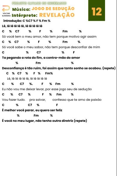 Cifra de Jogo de Sedução - Revelação